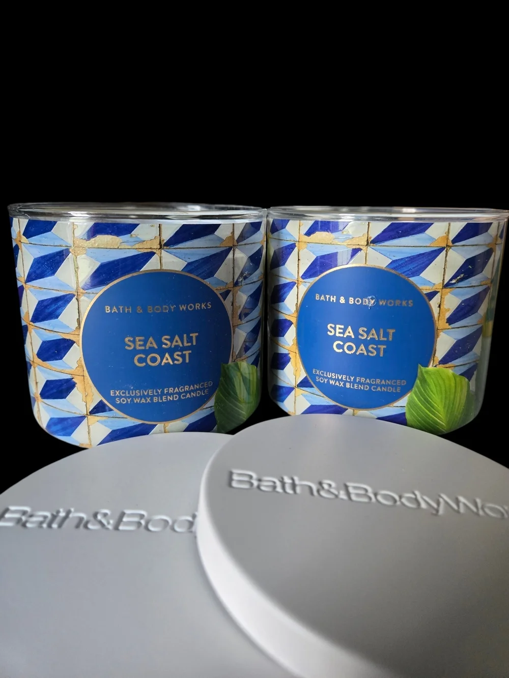 2pc Bath & Body Works Sea Salt Coast 3-Wick Candles - NEW!!!
